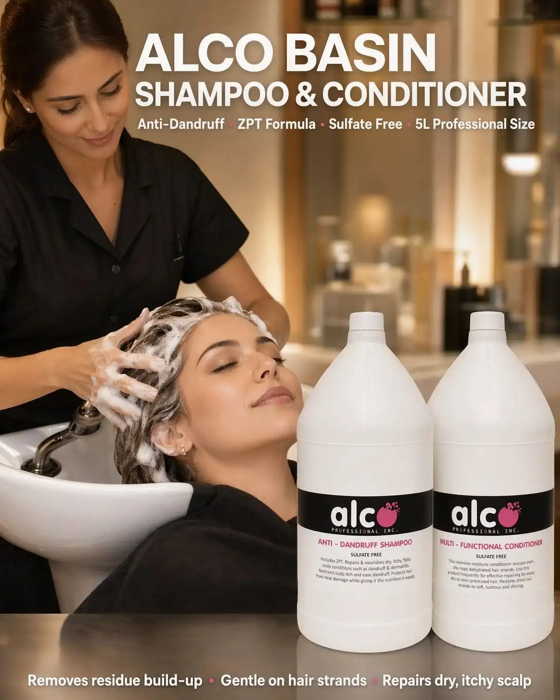 5l basin anti dandruff shampoo & conditioner
