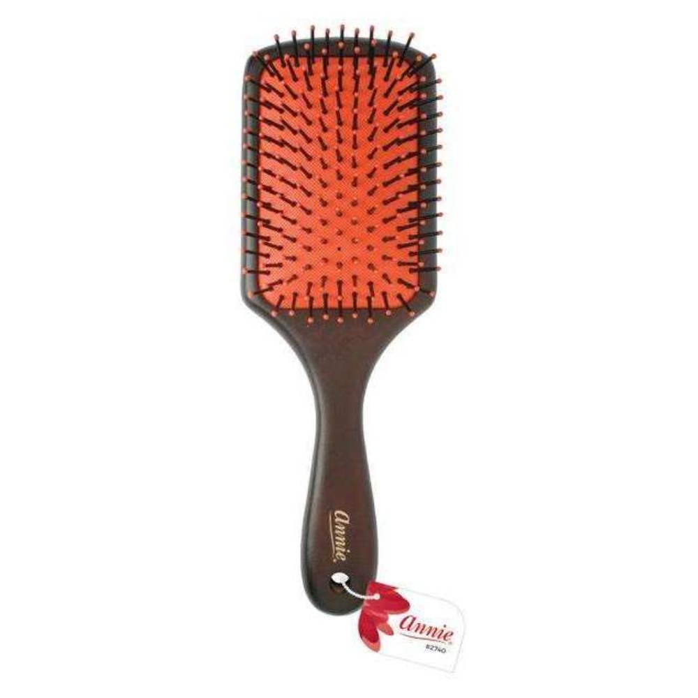 ANNIE  WOODEN PADDLE BRUSH DARK BROWN